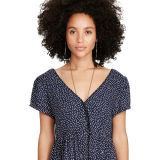 Polka-Dot Button-Front Dress