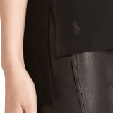 Lace-Up Mesh Polo Shirt