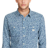 Floral Slub Cotton Sport Shirt
