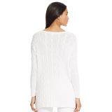 Cable-Knit V-Neck Sweater