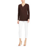 Lace-Up Jersey Tunic Top