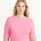 Stretch Cotton Boatneck Tee