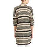 Striped Open-Front Cardigan
