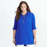 Lace-Up Crepe de Chine Tunic
