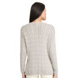 Cable-Knit Side-Slit Sweater