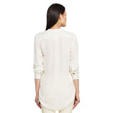 Banded-Collar Silk Shirt