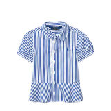 Striped Poplin Peplum Shirt