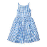 Sleeveless Gingham Silk Dress