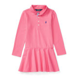 Stretch Long-Sleeve Polo Dress