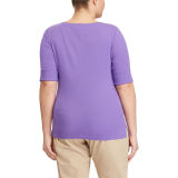 Stretch Cotton Boatneck Tee