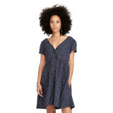 Polka-Dot Button-Front Dress