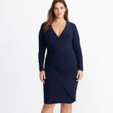 Ruched Surplice Jersey Dress