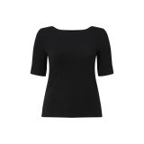 Stretch Cotton Boatneck Tee