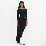Two-Tone Jersey Gown