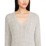 Cable-Knit Side-Slit Sweater