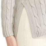 Cable-Knit Side-Slit Sweater