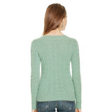 Cable Cashmere V-Neck Sweater