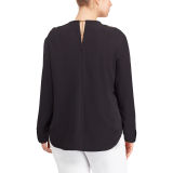 Crepe de Chine Long-Sleeve Top
