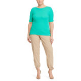 Stretch Cotton Boatneck Tee
