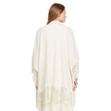 Fringe Wool-Blend Poncho