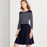 Striped Fit-and-Flare Dress