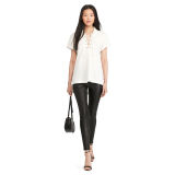 Lace-Up Mesh Polo Shirt