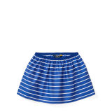 Striped Poplin Pull-On Skirt