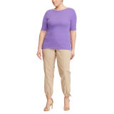 Stretch Cotton Boatneck Tee