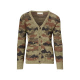 Camo Cotton V-Neck Cardigan