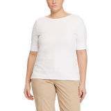 Stretch Cotton Boatneck Tee