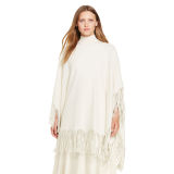 Fringe Wool-Blend Poncho
