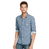 Floral Slub Cotton Sport Shirt