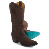 Lane Boots Embossed Applique Cowboy Boots - Snip Toe (For Women)