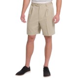 Charleston Khaki by Berle Pleated Herringbone Shorts (For Men)