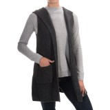 Tahari Wool Blend Open Front Cardigan Sweater - Hood, Sleeveless (For Women)