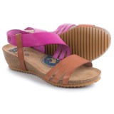 Wanda Panda Asymmetric Strap Sandals - Leather, Low Wedge Heel (For Women)