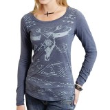 Roper Skull Scoop Neck T-Shirt - Long Sleeve (For Women)