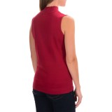 August Silk Standard Turtleneck - Sleeveless (For Women)