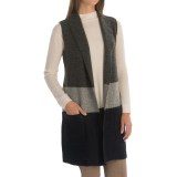 Tahari Long Color-Blocked Wool Vest (For Women)