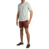 Pinstripe Polo Shirt - Short Sleeve (For Men)