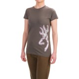 Browning Studded Buckmark Fitted T-Shirt - Crew Neck, Short Sleeve (For Women)
