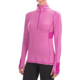 Layer 8 Striated Zip Neck Shirt - Long Sleeve (For Women)