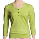 Casual Studio Ruched Henley Shirt - 3/4 Sleeve (For Women)