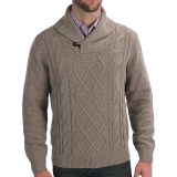 Toscano Cable-Knit Sweater - Merino Wool Blend, Shawl Collar (For Men)