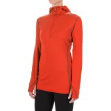 Hot Chillys Micro-Elite Chamois Hooded Base Layer Top - Zip Neck, Long Sleeve (For Women)
