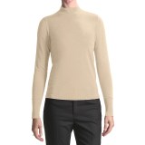 August Silk Rib-Trimmed Mock Turtleneck - Long Sleeve (For Women)