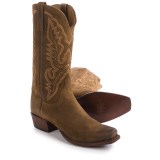 Lucchese Austin Comanche Calfskin Cowboy Boots - Oil Suede (For Men)