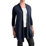 Forte Cashmere Swing Back Cardigan Shirt - Merino Wool-Silk, Long Sleeve (For Women)