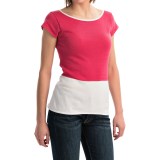 Joan Vass Color-Block Cotton Shirt - Short Sleeve (For Women)