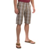 OTB Plaid Flat-Front Shorts - Cotton Blend (For Men)